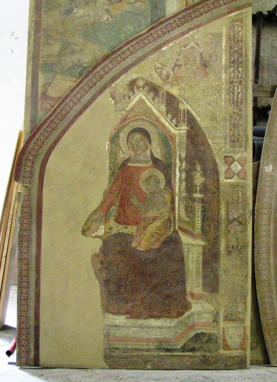 Madonna con Bambino in trono (lunetta) by Nelli Pietro (attribuito) (sec. XIV)